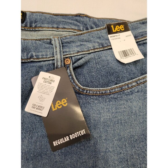 NWT Lee Mens *40 x 30 Regular Boot Cut Jeans Worth It Medium Blue *Read - Picture 5 of 11